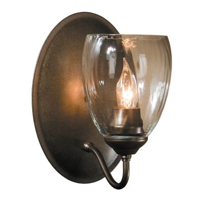 Simple Lines Single Wall Sconce with Water Glass by Hubbardton Forge - Starlight Lighting USA and Canada